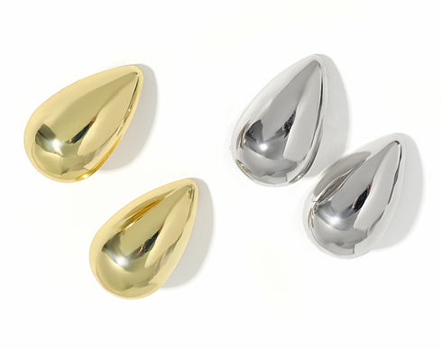 URVIE (UP) SILVER Oversized Tear Drop Studs
